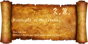 Kustyán Melinda névjegykártya
